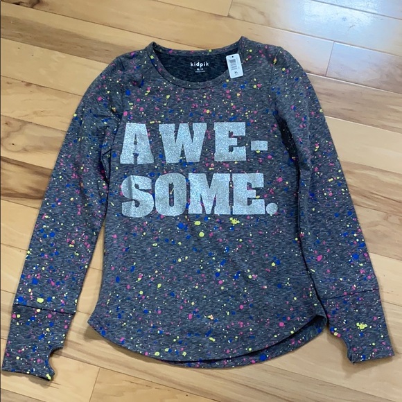 kidpik Other - NWT Kidpic ‘Awesome’ paint splattered longsleeve T